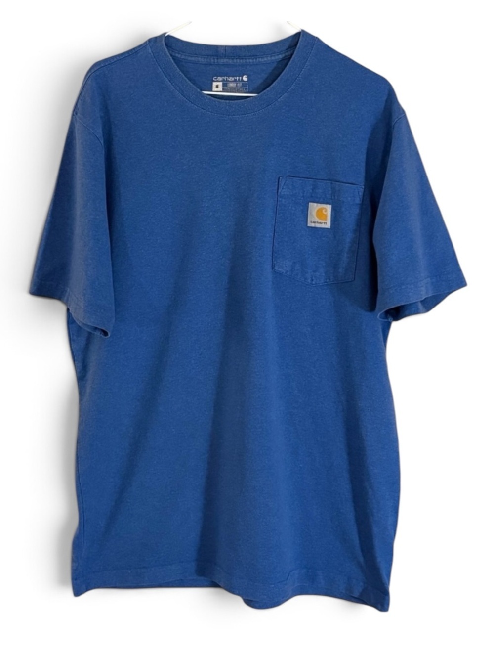 Carhartt Men’s Blue Crewneck Loose Fit Short Sleeve Pocket Tee